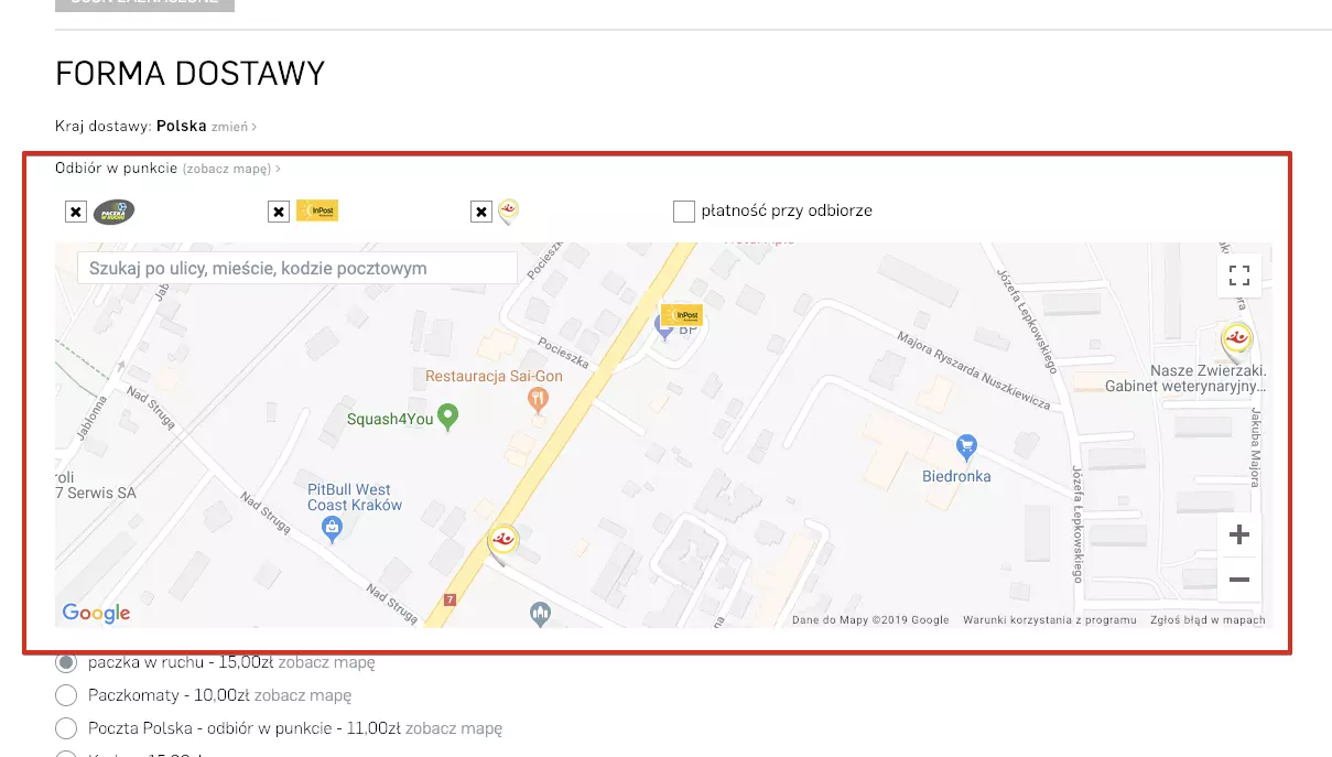 punkt wyboru paczkomatu atomstore